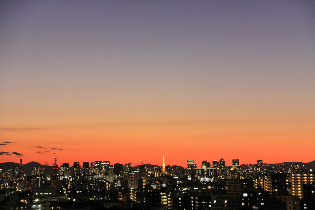 夕焼けと東京タワー