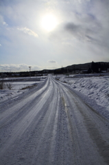 雪の農道