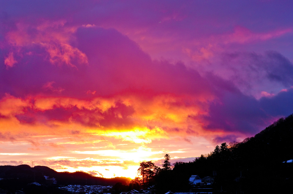 雪の夕暮れ