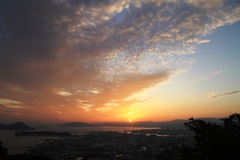 黄金山からの夕日