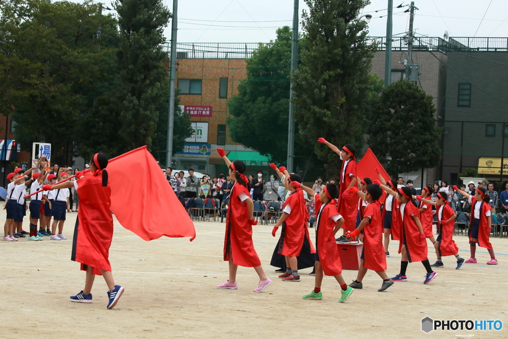 秋の運動会　　応援団