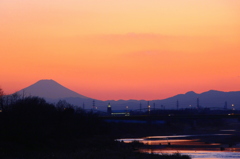 夕焼け富士