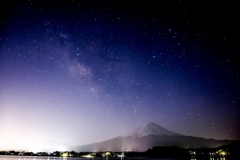 天の川と富士山