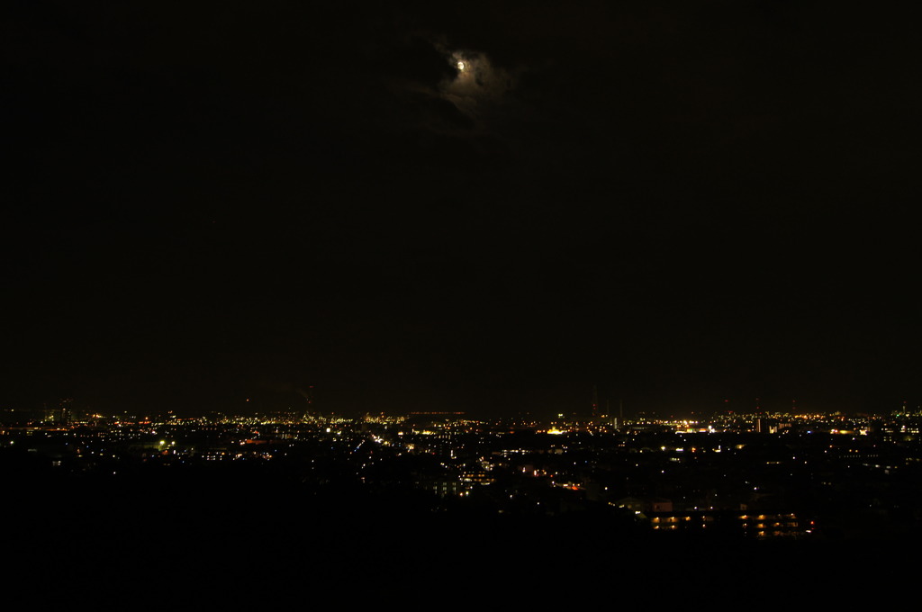 月夜の夜景