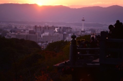 135ｍｍで写す清水の舞台と京都タワー