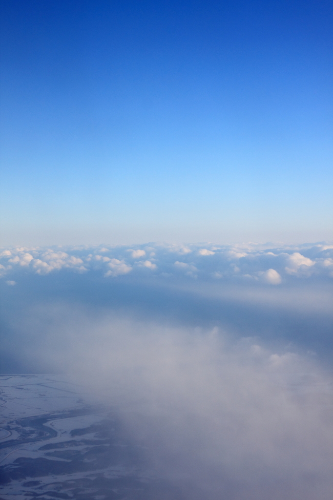 青空　雲　雪景色