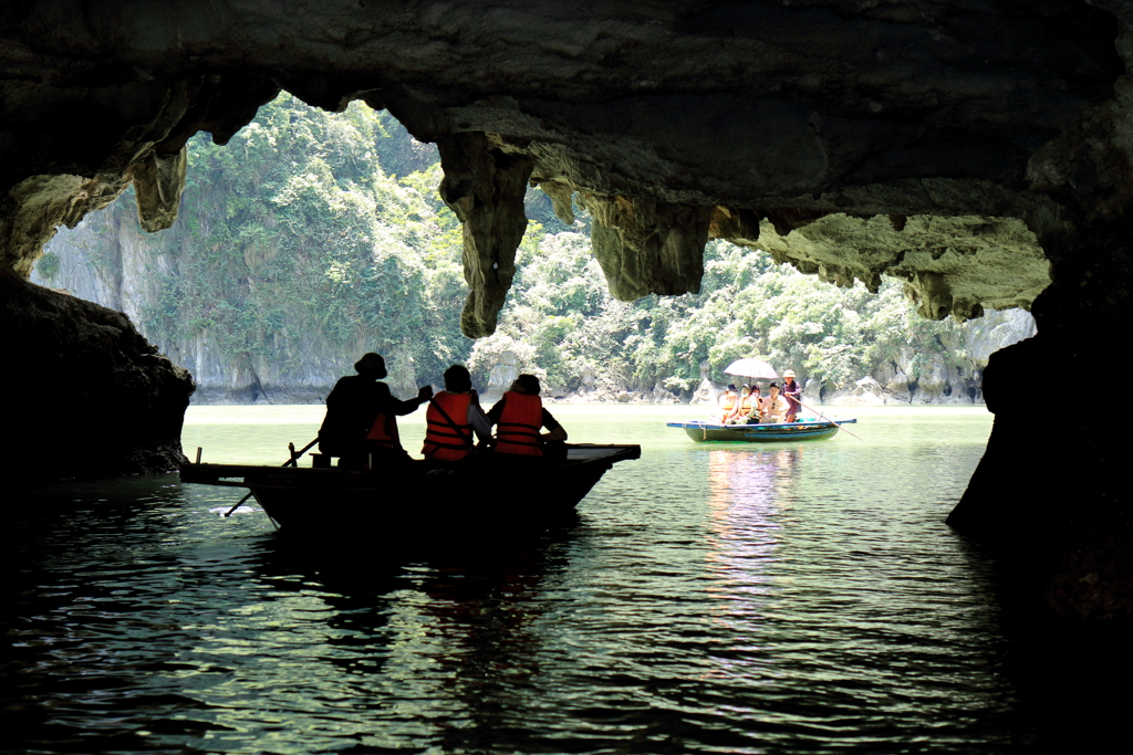 Paddling through the tunnel