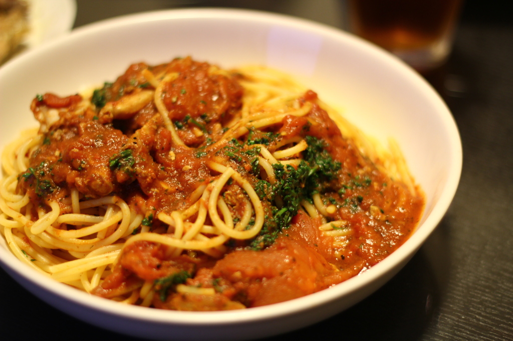 香箱蟹のパスタ