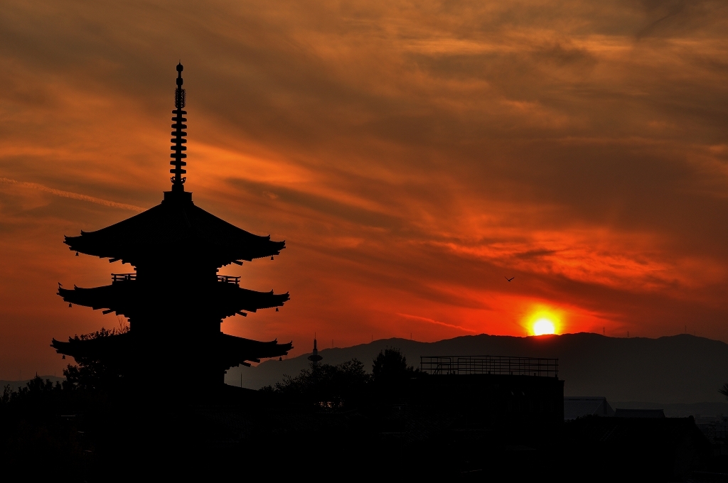 sunset @ Kodaiji parking