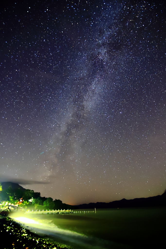 支笏湖　星降る夜