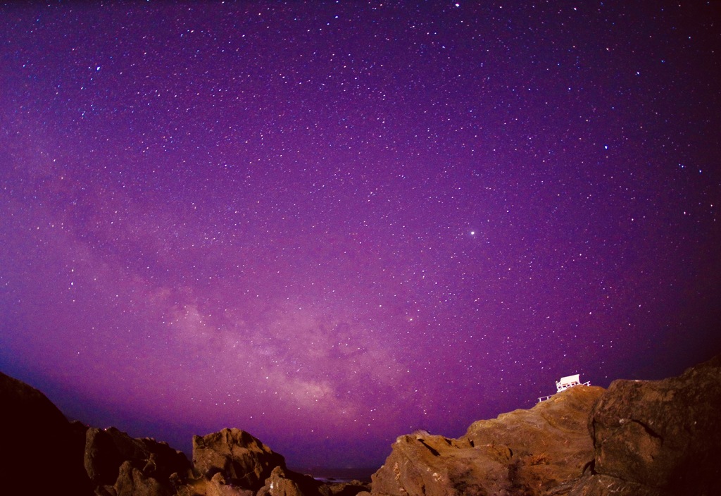 魚眼にて星空