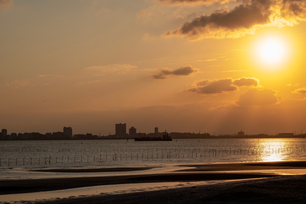 三番瀬の夕陽3