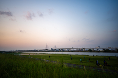 東京荒川土手夕景〜5