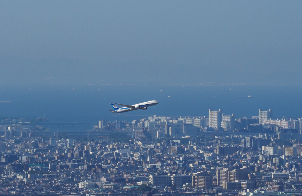 五月山からの大阪空港⑦ANA B787-9