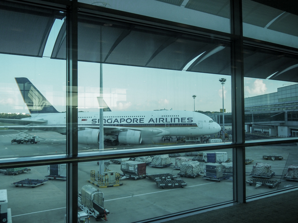 チャンギ国際空港　シンガポール航空A380