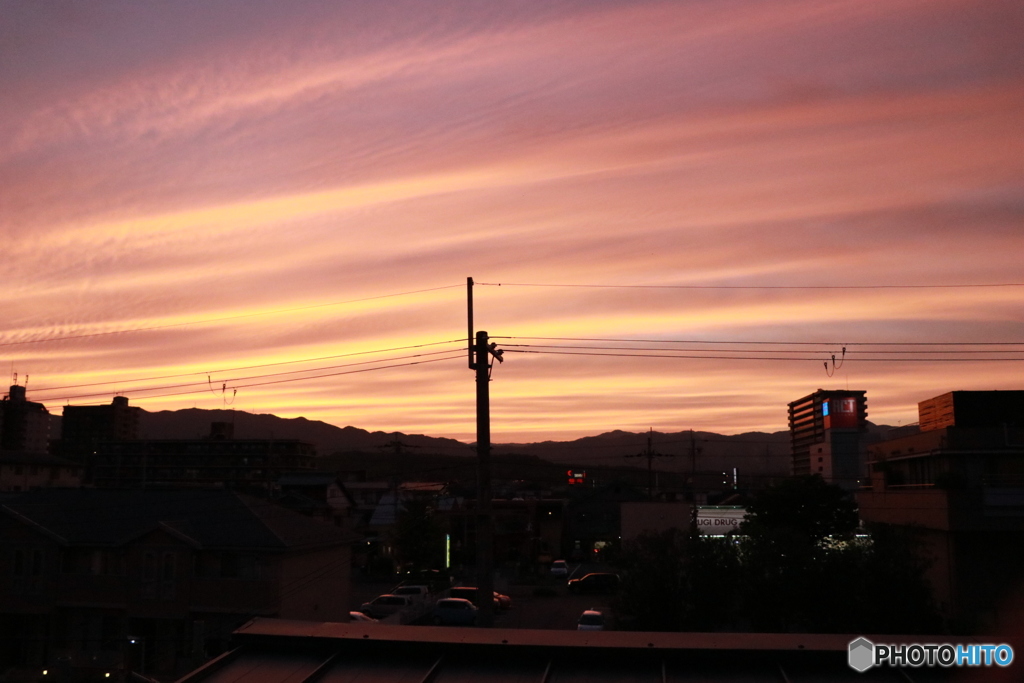 仕事場からの夕焼け