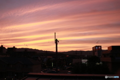 仕事場からの夕焼け