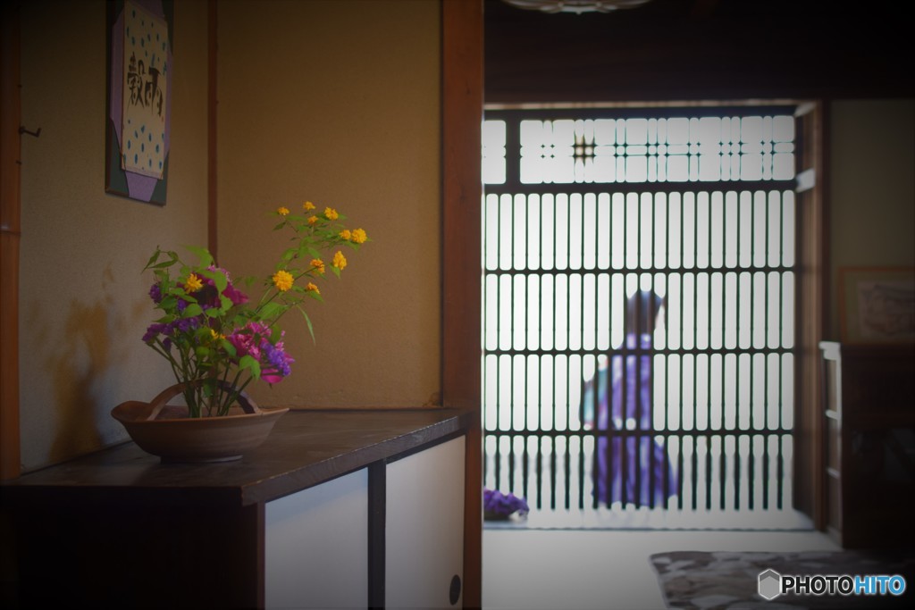 格子がある町家