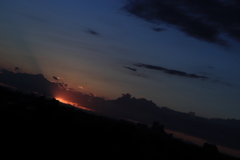 青っぽい夕焼け