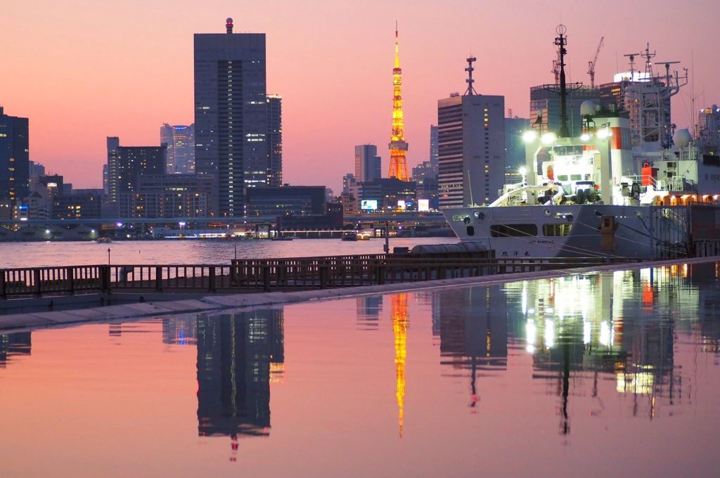 晴海埠頭の夕景