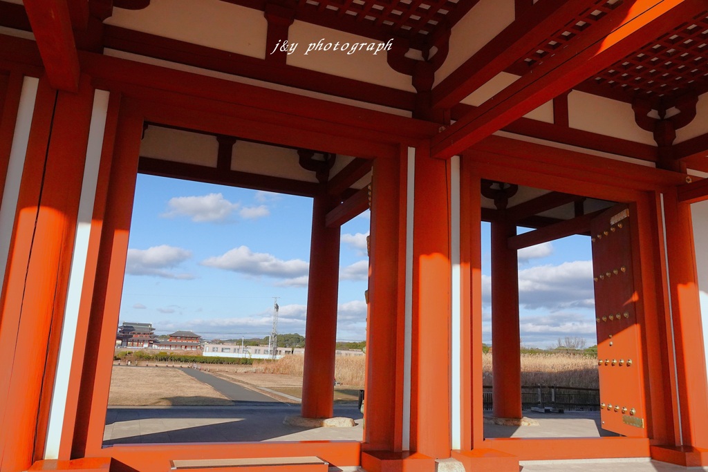 平城京朱雀門からの近鉄