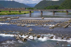 揖保川　鮎釣りの風景