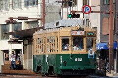 被爆電車を撮る人を撮る
