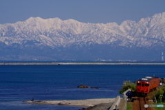 立山連峰を望む