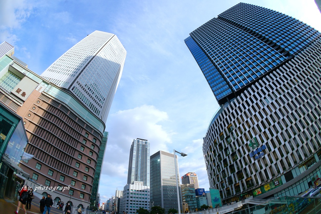 魚眼で見た梅田