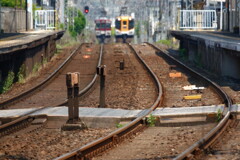 夏の線路の風景