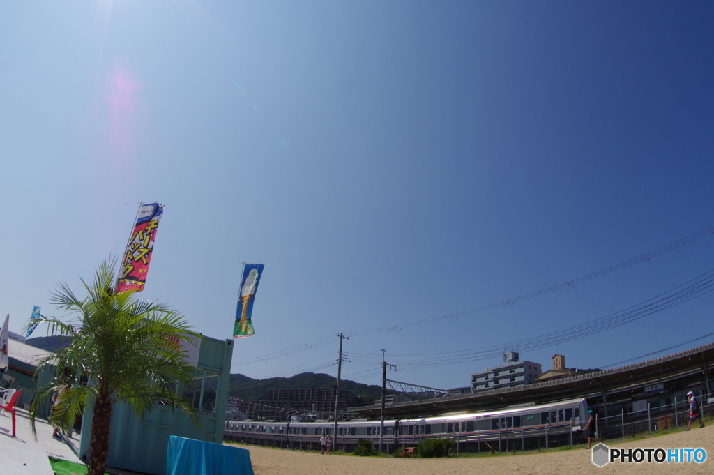 須磨ビーチから撮る