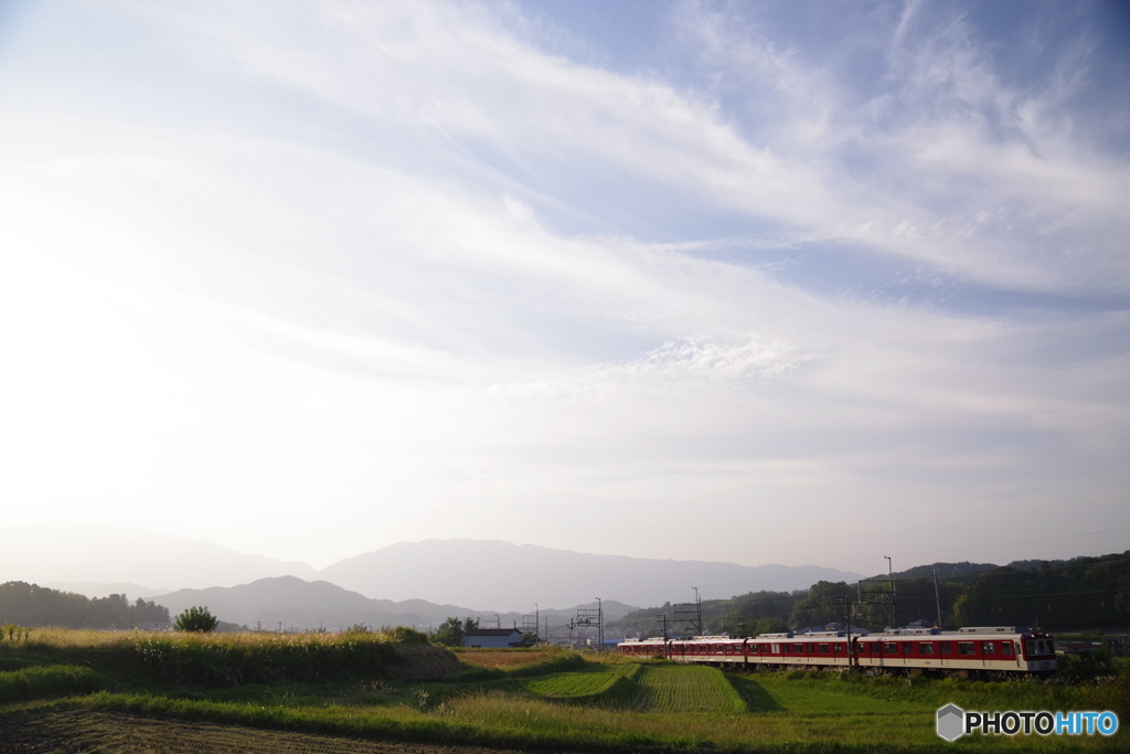 里山　夕景