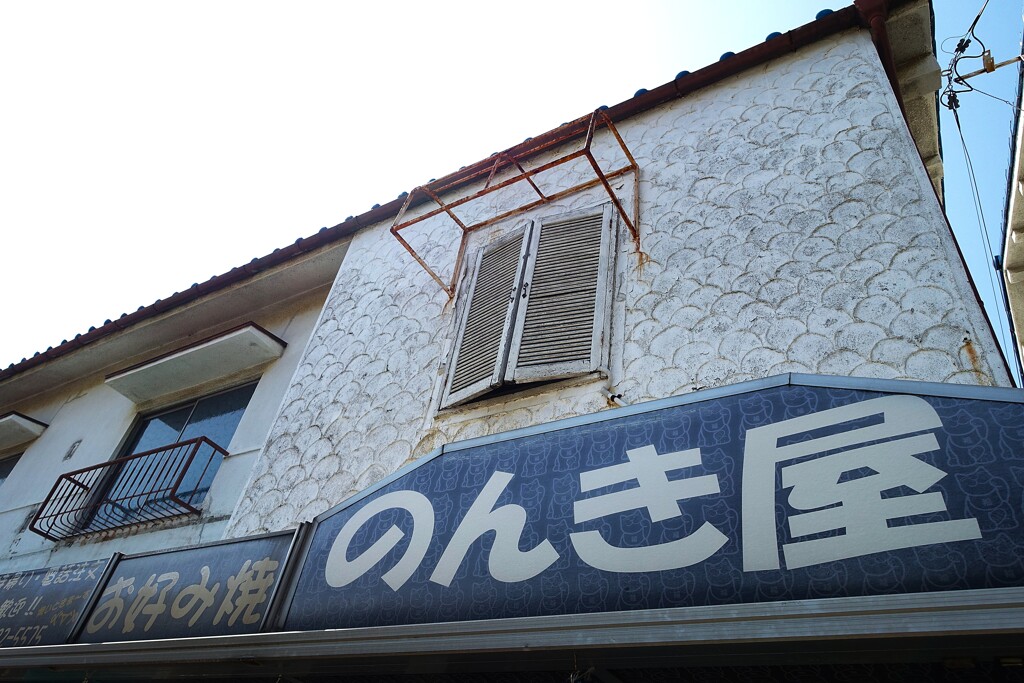 貝殻模様の壁