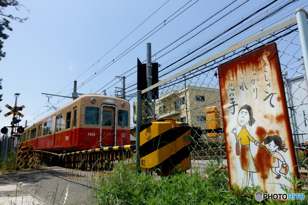 大好きな踏切  （惜別　赤胴車）