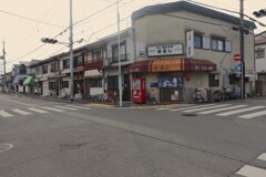 交差点　昭和の家並み