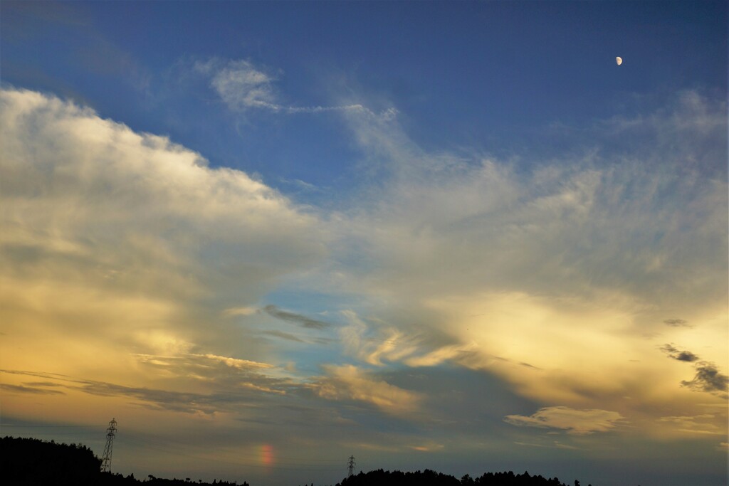 東の空の夕焼け