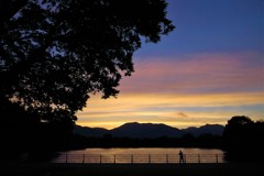 夕暮れの釣り
