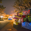 夜桜と閉店後の屋台