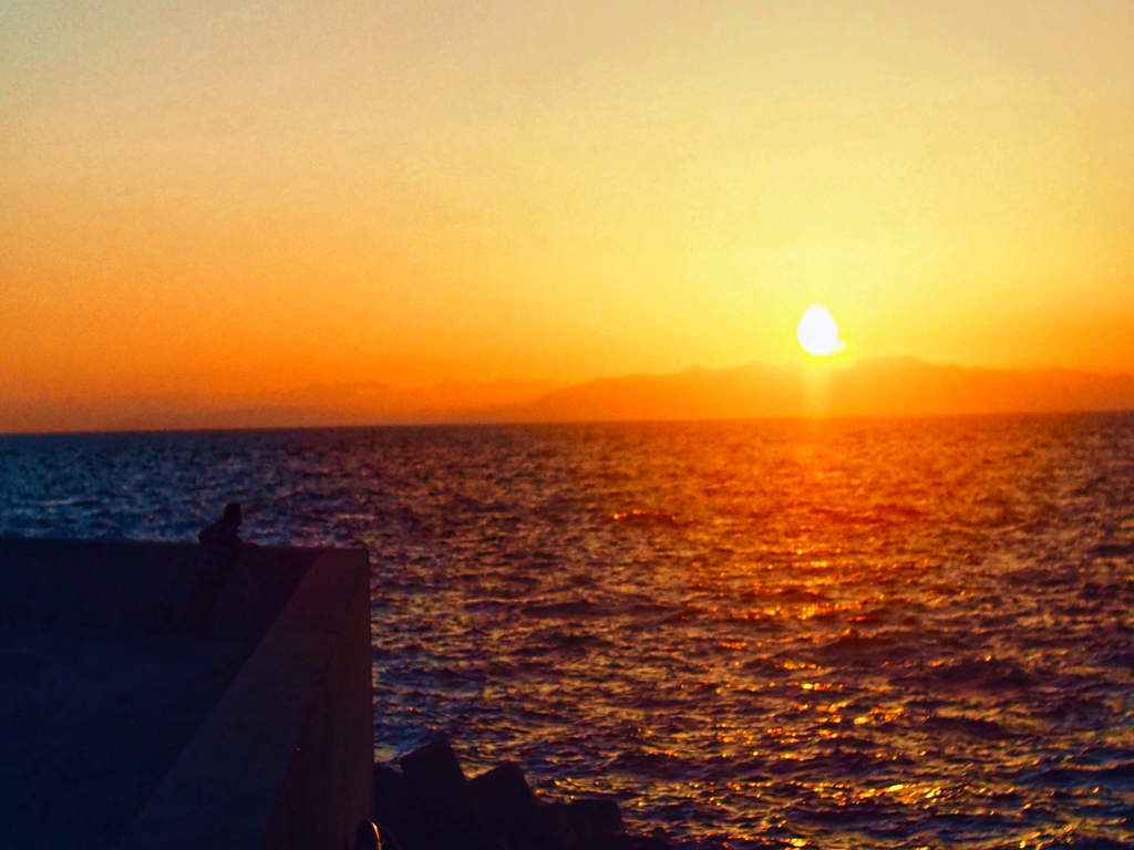 島原の夕陽に逢えた