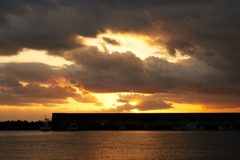 港湾の夕日