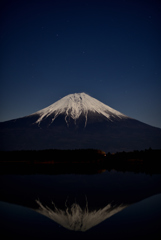 夜の逆さ富士