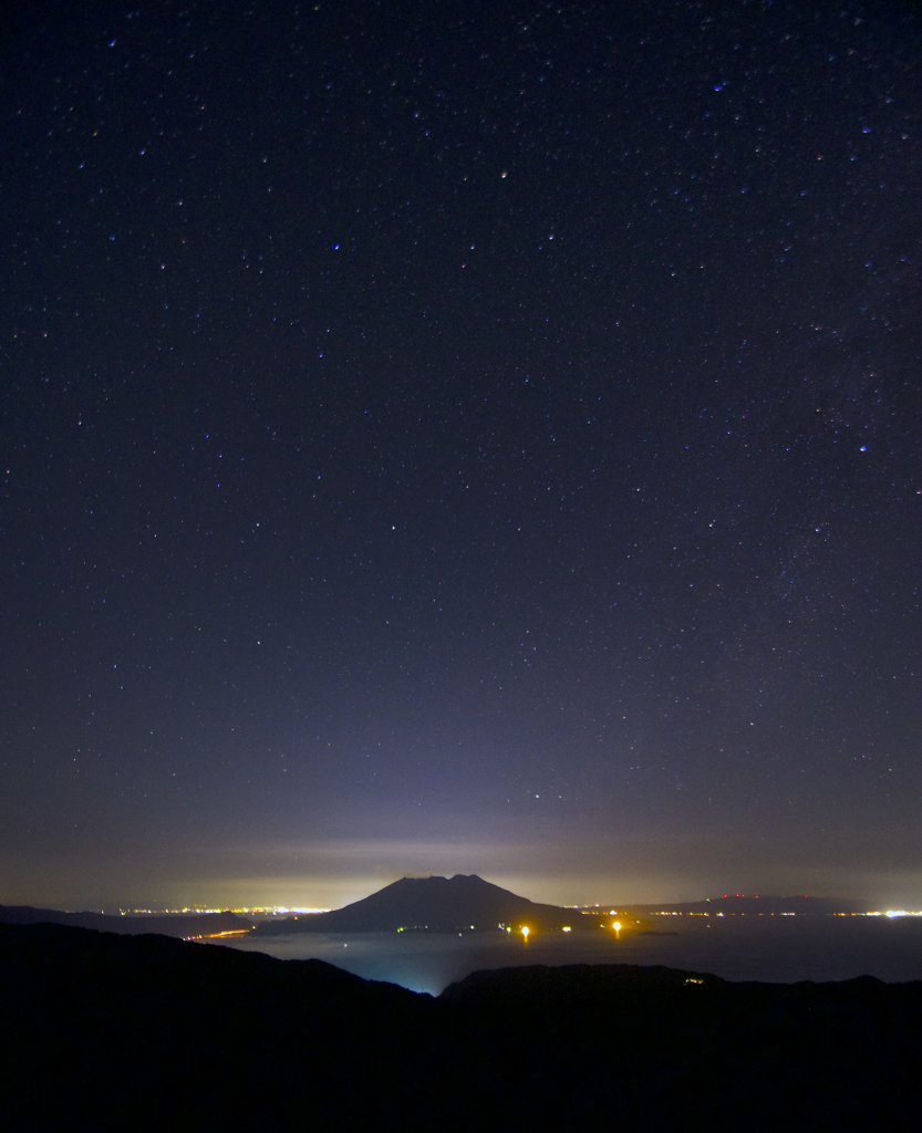 星と桜島