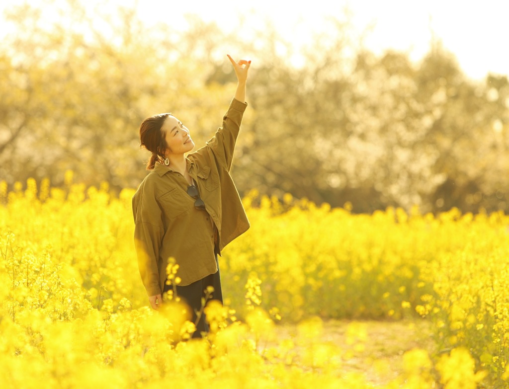 菜の花畑にて