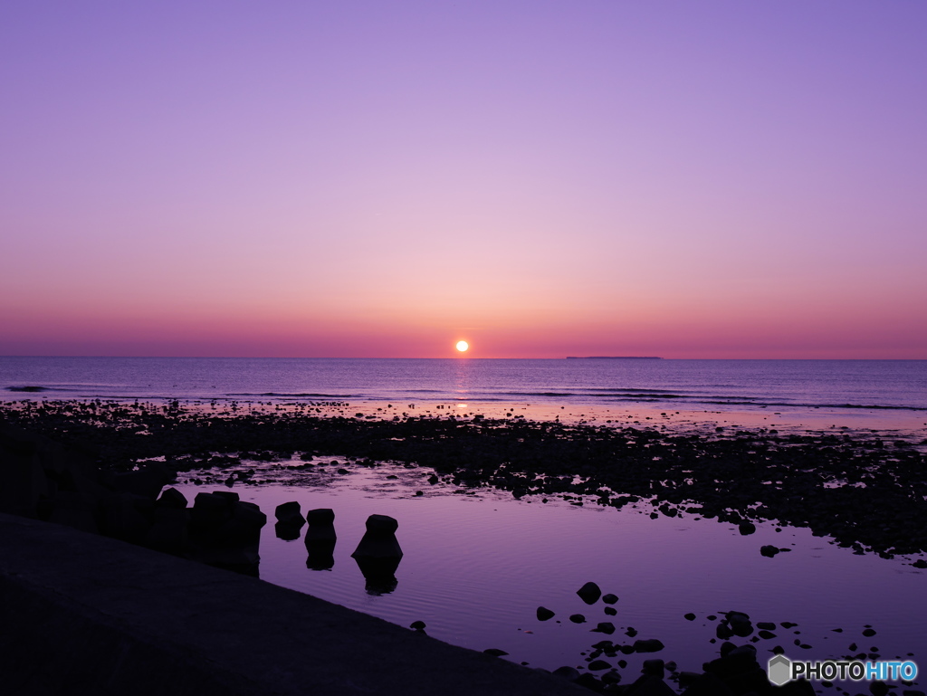 象潟の夕日