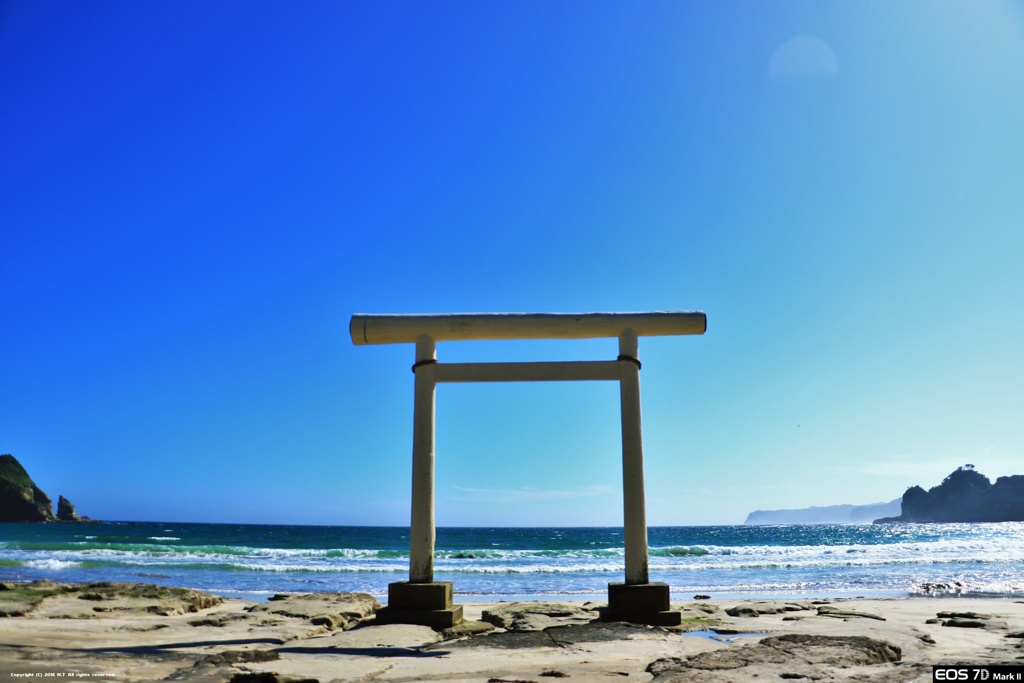 海と鳥居。