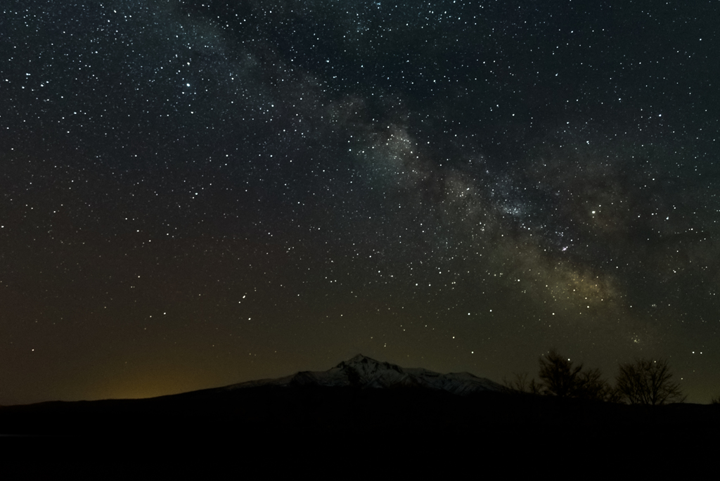 斜里岳と天の川