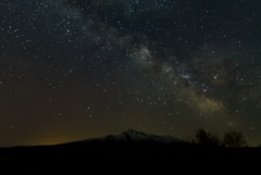 斜里岳と天の川