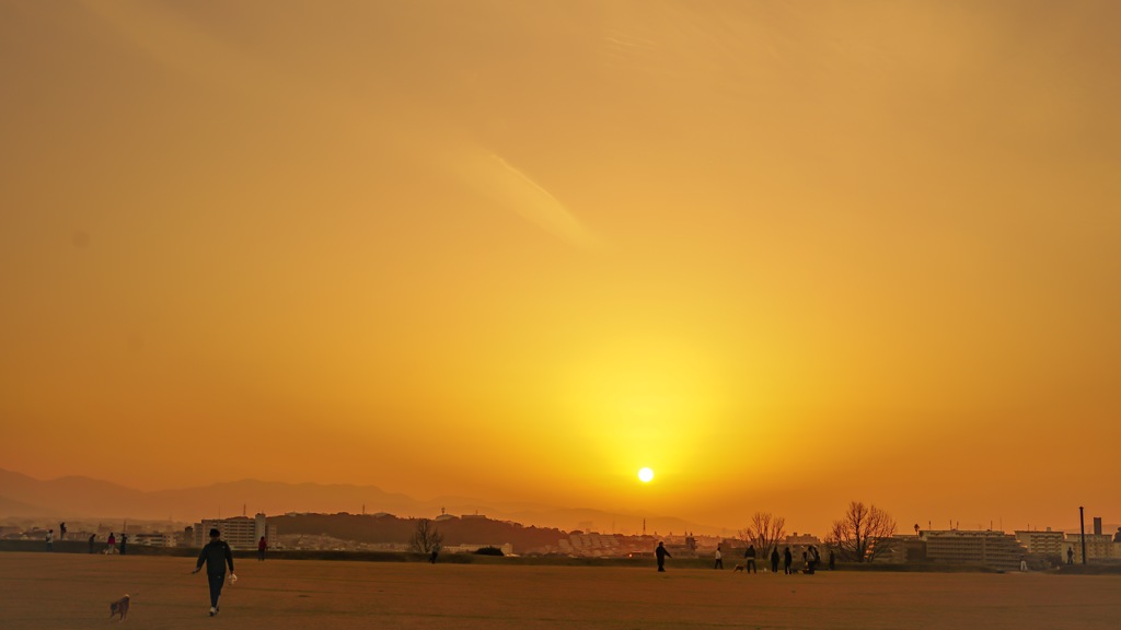 1月2日の夕日