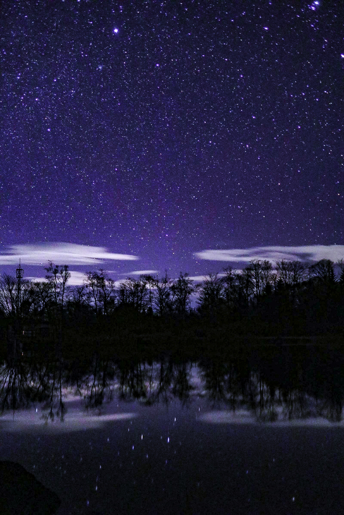 水面に映る星たち