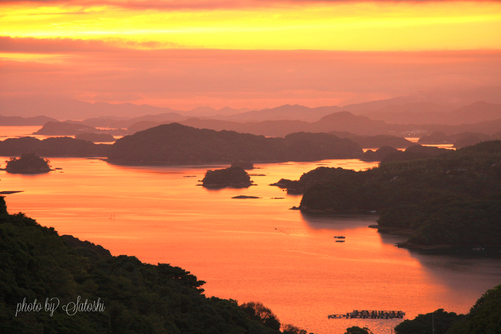 佐世保市　九十九島　夕景